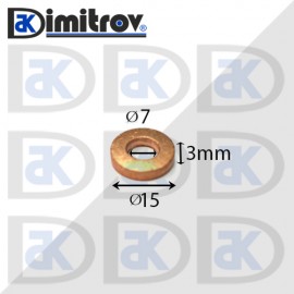Дифтунга Ø  7 х Ø 15 х 3 mm медна